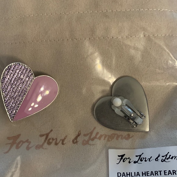 For love and lemons dahlia heart earring clip ons - Picture 4 of 4